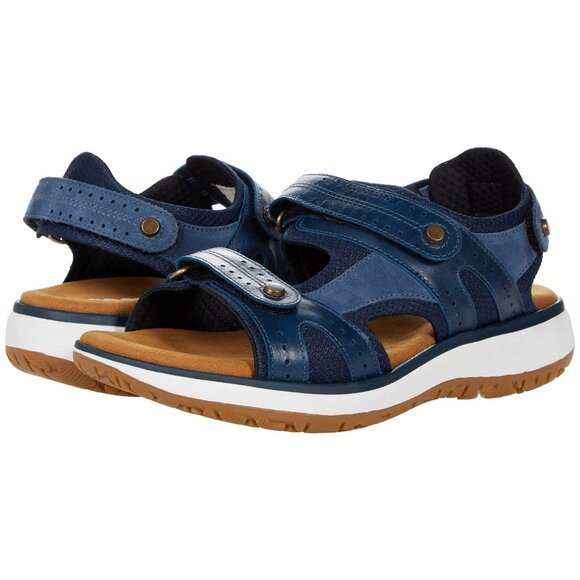 SAS Maverick Sandals Men Size 13 W  Blue Leather Sport Strap Cushioned Comfort - Picture 1 of 11